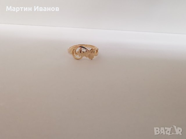 Златен пръстен цвете , снимка 4 - Пръстени - 43604687