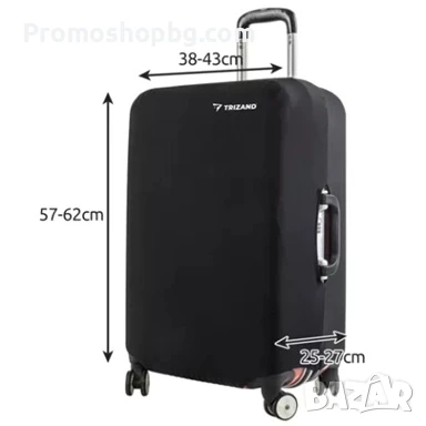 Калъф за куфар Trizand, еластичен, размер М или L, черен, снимка 2 - Куфари - 50868619