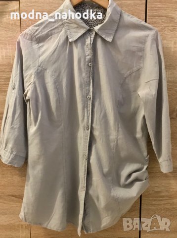 Сива дамска риза размер L, снимка 6 - Ризи - 35089576