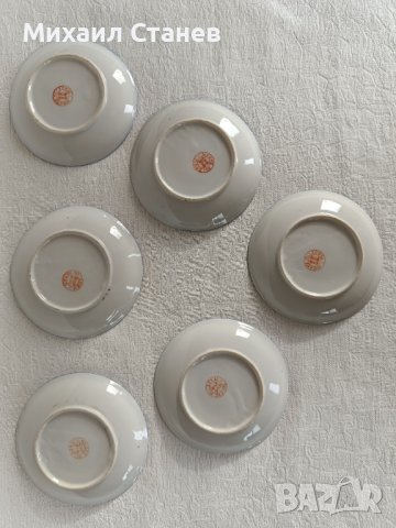 Японски Moriage сервиз за зелен чай / кафе от костен порцелан, снимка 4 - Сервизи - 43365772