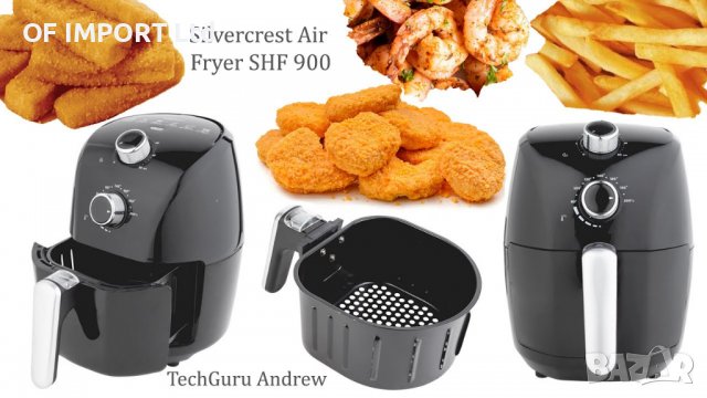 ПРОМОЦИЯ !!! Фритюрник на Горещ Въздух Еър Фрайър SILVERCREST 900W 1.5L, снимка 4 - Фритюрници - 40178706