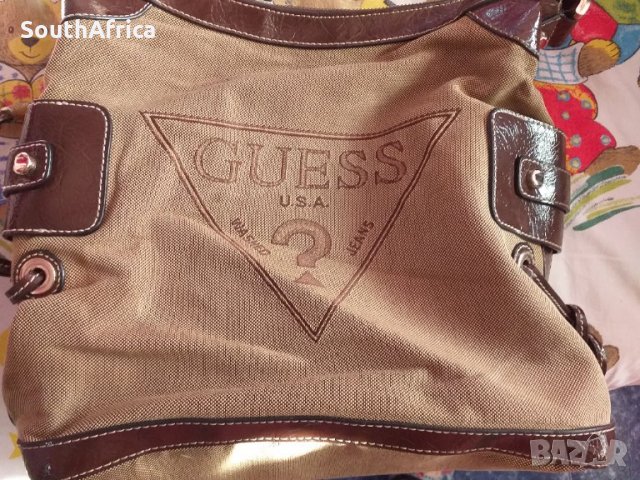 Кафява Guess-оригинална!, снимка 3 - Чанти - 34764535