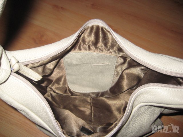 Чанта бяла естествена кожа, снимка 3 - Чанти - 28572621
