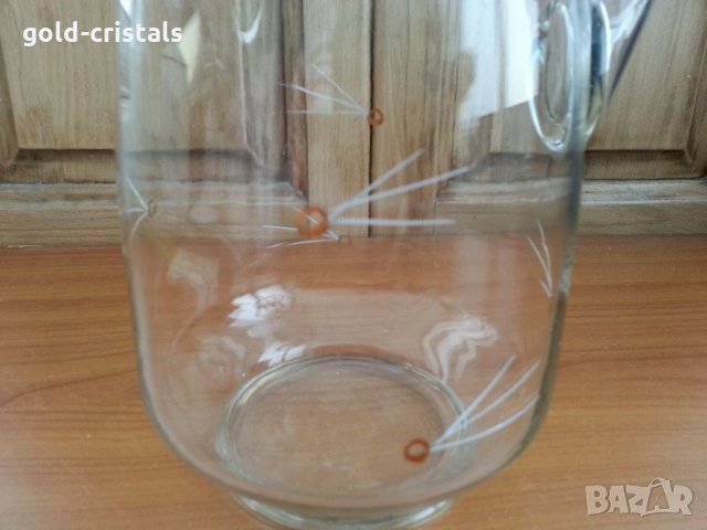 Голяма стъклена кана, снимка 3 - Антикварни и старинни предмети - 33118314
