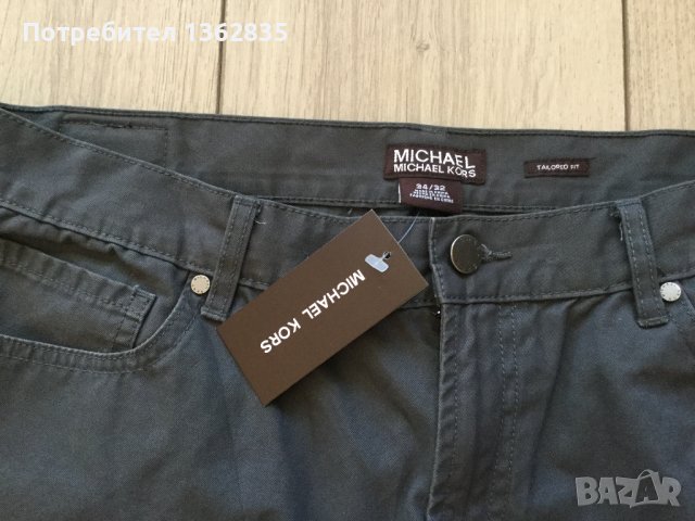 НОВИ 100 % оригинални тъмно сиви панталони дънки MICHAEL KORS размер W 34 / L 32 от САЩ, снимка 4 - Дънки - 40343705