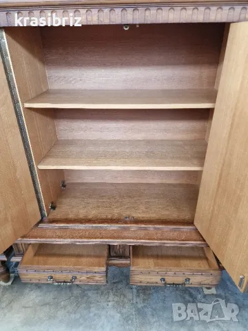 Масивен Шкаф с Дърворезба- внос от Германия! , снимка 5 - Шкафове - 50188257