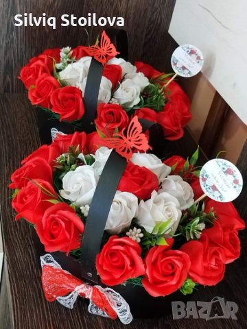 Кошници със 21 сапунени рози, снимка 8 - Подаръци за жени - 39594755