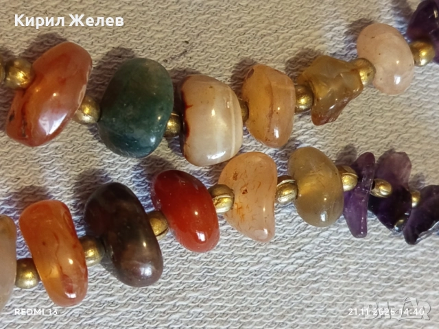 КОЛИЕ от АМЕТИСТ и КАРНЕОЛ с МЪНИСТА от ЕСТЕСТВЕНИ КАМЪНИ 27080, снимка 4 - Колиета, медальони, синджири - 52493160