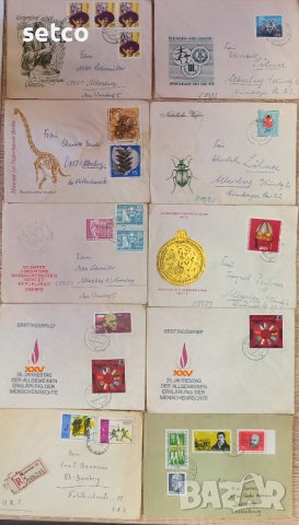 Пътували  пликове с марки ГДР 10 броя №11