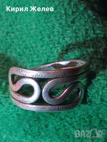 СТАР СРЕБЪРЕН ПРЪСТЕН СРЕБРО 925 АЖУРНА МАЙСТОРСКА РЪЧНА ИЗРАБОТКА АРТ ДЕКО БИЖУ 26892, снимка 3 - Пръстени - 34895528