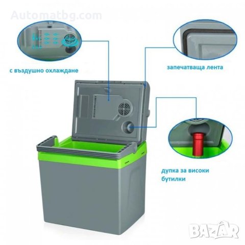 Хладилна чанта Automat, 25L, 12V, 220V, Барче за кола, Сив, снимка 2 - Аксесоари и консумативи - 40643842
