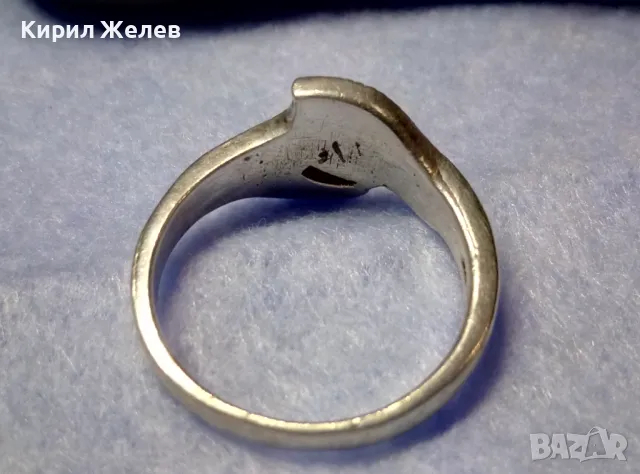 СКЪПЕЦЕНЕН МАРКАЗИТЕН СРЕБЪРЕН ПРЪСТЕН СРЕБРО 925 РЪЧНА ЮВЕЛИРНА ИЗРАБОТКА 47959, снимка 4 - Пръстени - 50115972