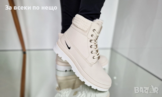 Nike Дамски Бежови Меки И Топли Боти Найк Код P1413, снимка 2 - Дамски боти - 52179741