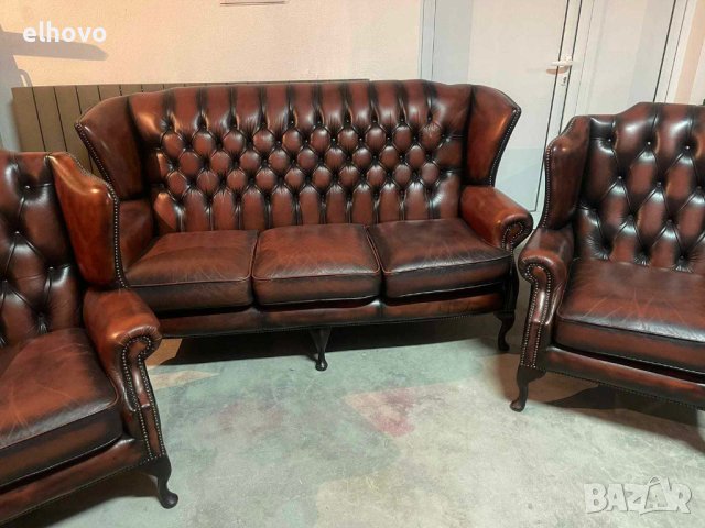 Диван 3-ка+2фотьойла стил „Честърфийлд“, снимка 2 - Дивани и мека мебел - 43326369