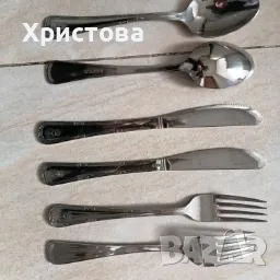 Продавам сервиз прибори за хранене за 6 човека, снимка 5 - Прибори за хранене, готвене и сервиране - 29289826