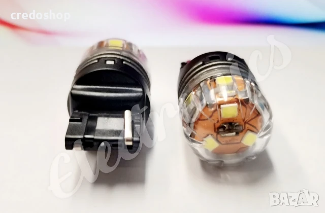 Led Крушка T20 W21W 6000K Бели светлини за стоп, LED с една светлина