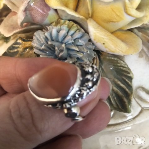 Авторска изработка масивен сребърен пръстен с карнеол, снимка 5 - Пръстени - 36523367
