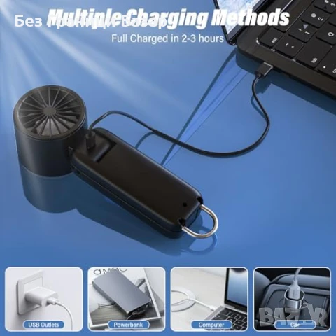 Нов Преносим Ръчен Вентилатор 5000mAh, 6 скорости, USB, LED дисплей, снимка 7 - Друга електроника - 50636858