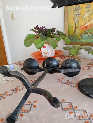 Свещници ковано желязо и др. - 9 бр., - Метална стойка за вино, - за Картина, икона, снимка 5 - Декорация за дома - 49355842