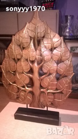 *ГОЛЯМО ДЪРВО-ДЪРВО с листа - фигура дърворезба на поставка ръчна изработка, снимка 9 - Колекции - 27397021