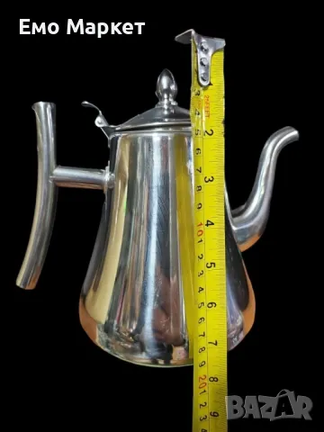 Красив чайник от неръждаема стомана в комплект със специално пригодена за дизайна цетка за чай, снимка 8 - Други - 48919259