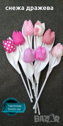 Текстилни лалета, снимка 13 - Изкуствени цветя - 24074189