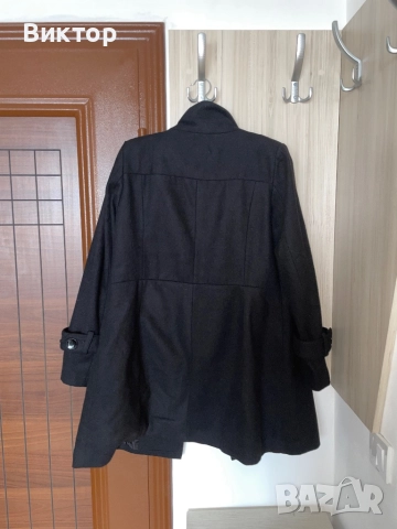 Дълго Черно Палто Paprika, снимка 2 - Палта, манта - 52304105