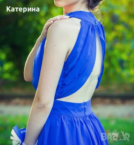 Официална рокля в синьо , снимка 4 - Рокли - 51552397