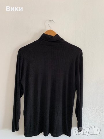 Черна дамска блуза, снимка 3 - Блузи с дълъг ръкав и пуловери - 26995842