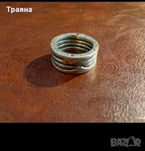 Мъжки сребърен пръстен на марката bvlgary , снимка 3 - Пръстени - 52906642