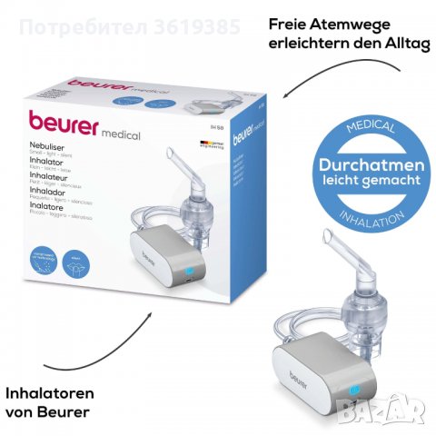 Инхалатор Beurer IH 58, снимка 2 - Медицинска апаратура - 40049885