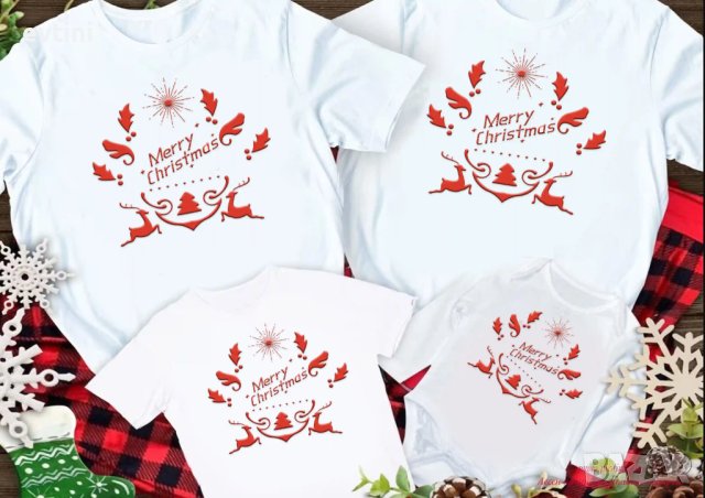 Коледни тениски, идеални за цялото семейство, снимка 2 - Коледни подаръци - 43118607