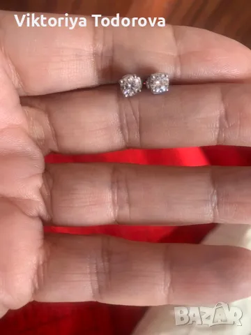 Нови зл. обеци с диаманти -0,50к-СПЕШНО--НА ПОЛОВИН ЦЕНА-ДО КОЛЕДА, снимка 2 - Обеци - 47129049