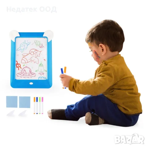 Магическа дъска за рисуване със светлина, Пиши/ изтрий, Синя, снимка 3 - Рисуване и оцветяване - 47772088