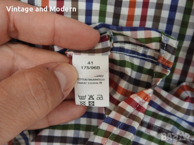 PAUL & SHARK мъжка карирана риза (L), снимка 6 - Ризи - 37022127