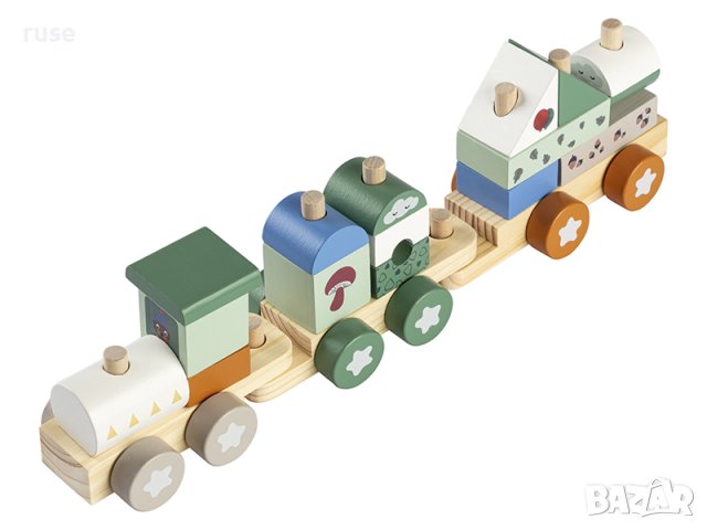 НОВИ Дървено влакче 40см с модули два модела, снимка 6 - Образователни игри - 43515577