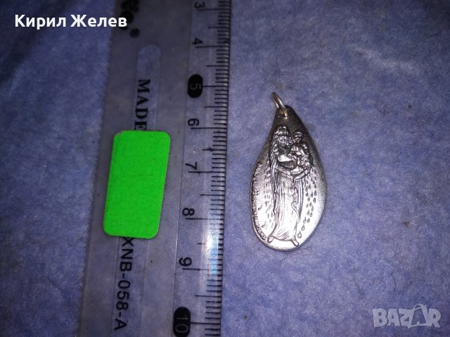 ПОСРЕБРЕНА ДВУСТРАННА КАТОЛИЧЕСКА ИКОНКА КРЪЩЕНКА РЯДКА 31286, снимка 5 - Колиета, медальони, синджири - 39856825
