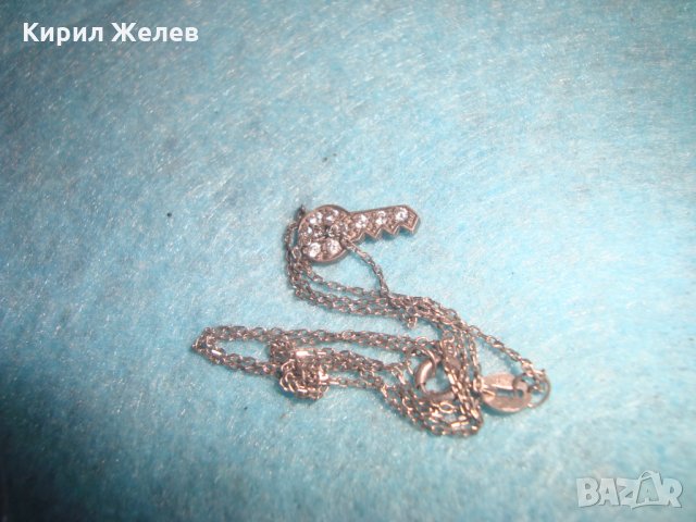 ФИНО СРЕБЪРНО КОЛИЕ - КЛЮЧЕ с ЦИРКОНИ и СРЕБЪРНА ВЕРИЖКА 925 АРТ БИЖУ 24654, снимка 5 - Колиета, медальони, синджири - 34635483