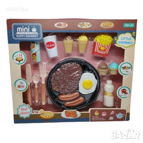 Комплект храна със стек, в кутия Код: 3720А, снимка 1 - Играчки за стая - 44015704