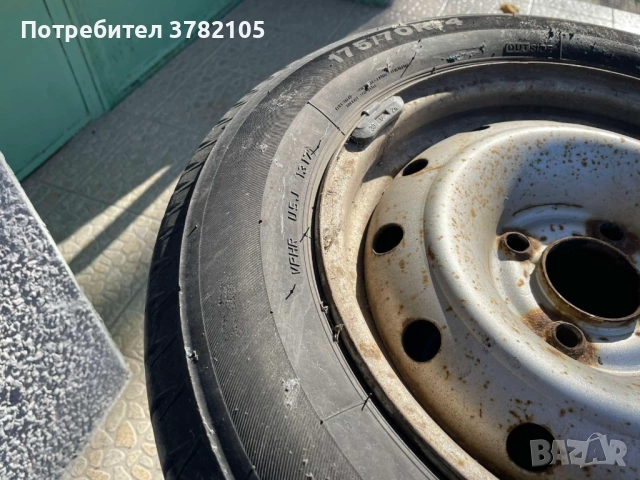 Продавам комплект 4 бр. джанти с летни гуми DAYTON – 175/70/14, снимка 2 - Гуми и джанти - 52533401