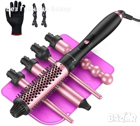 Нова Маша за коса 5 в 1 – професионален комплект за дълготрайни къдрици, снимка 4 - Маши за коса - 49431150