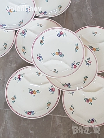 Старинен керамичен сервиз чинии- Dieppe- Франция , снимка 5 - Сервизи - 53221500