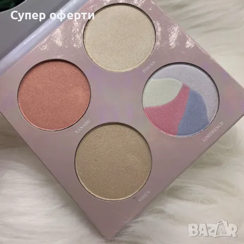 Палитра хайлайтъри с огледалце, снимка 2 - Козметика за лице - 49959844