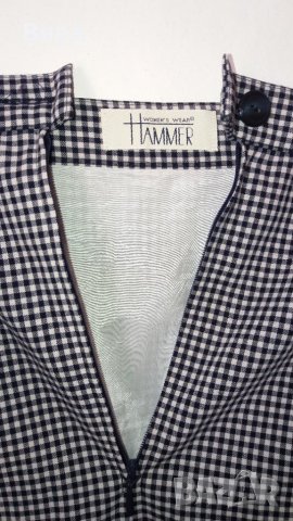 Стилна пола Hammer - класическо тъмно синьо каре!, снимка 7 - Поли - 26689633