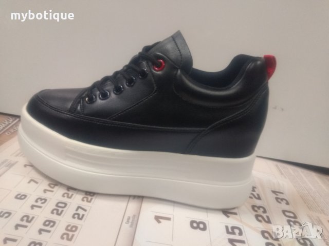 Дамски кецки на спортно ходило скрита платформа, снимка 1