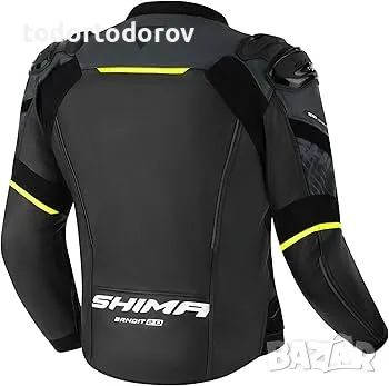 Топ Цена Кожено мото яке SHIMA BANDIT 2.0 Black/Fluo,всички протектори, снимка 2 - Аксесоари и консумативи - 49064392