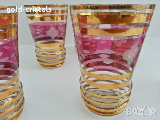 ретро  стъклени чаши и кана, снимка 3 - Антикварни и старинни предмети - 28486120