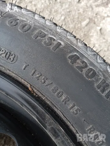 Резервна гума, тип патерица 15 Alfa Romeo 147 с крик и ключ, снимка 2 - Гуми и джанти - 49481420