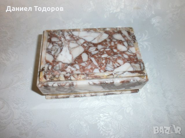 Стара Мраморна Кутия за Бижута с Бронзов Обков, снимка 7 - Колекции - 34603340