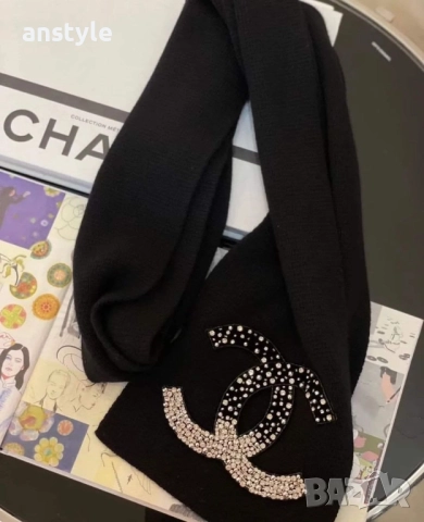 Луксозен шал в бяло и черно, снимка 2 - Шалове - 51664516